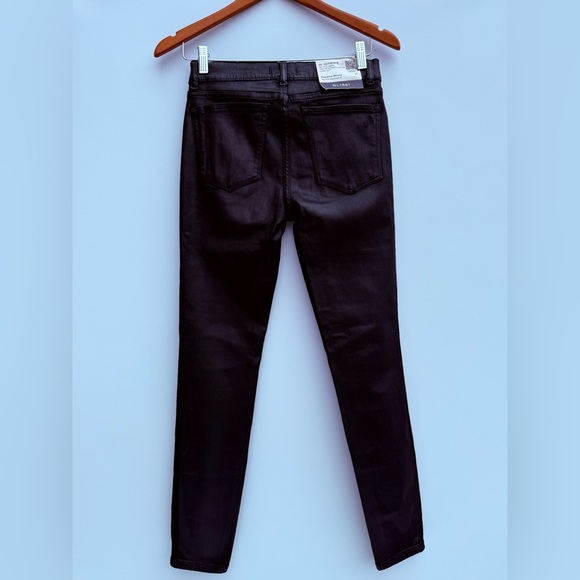 DL 1961 Florence Skinny Mid Rise Instasculpt Black Coated Stripe Size 27 - Picture 2 of 16